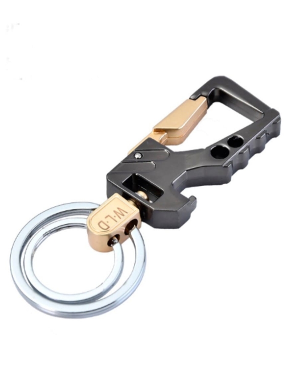 LLAVERO METAL MOD. BÓLIDO, GRIS-DORADO_01