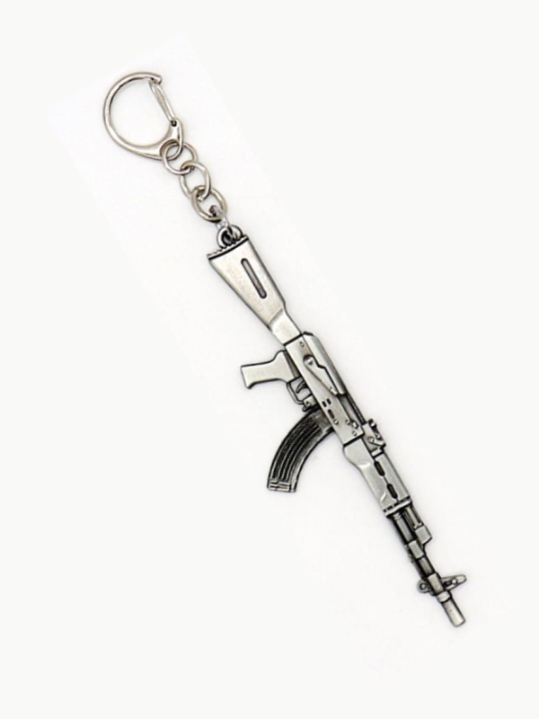 LLAVERO METAL MOD. METRALLETA-II-04, PLATEADO_01