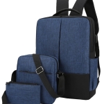 Set Mochila, 3 Piezas, Mod. «Expert», Azul/Negro